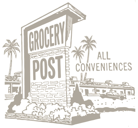Illustration of the Grocery Post West Hampstead storefront and sign